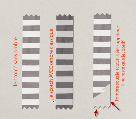 photoshop - Ombrer un scotch transparent Tuto Scrap digital marquer un pli dans le scotch Clin d'oeil Design