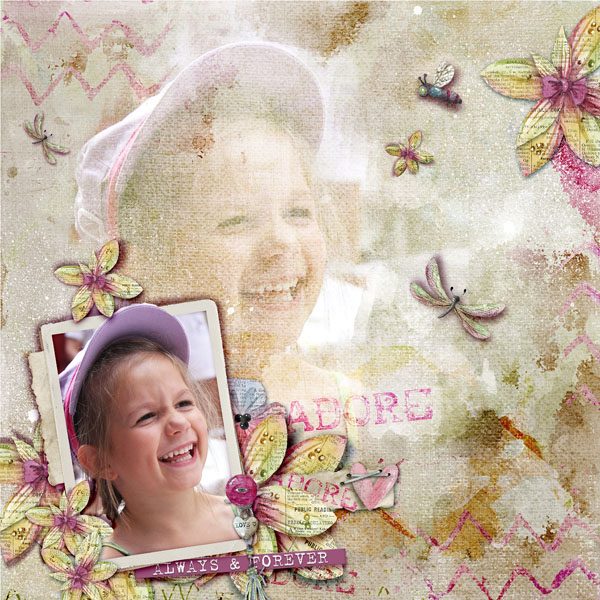 Dawn Inskip Besotted collection Inspiration ce sourire communicatif pour une page gaie par Clin d'oeil design