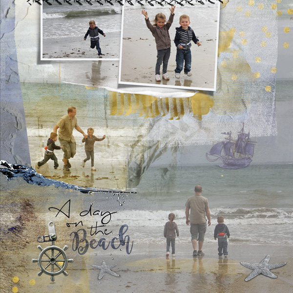 clin d'oeil design NBK design Beyond the sea artsy scrapbook layout out of the frame sea ocean summer 