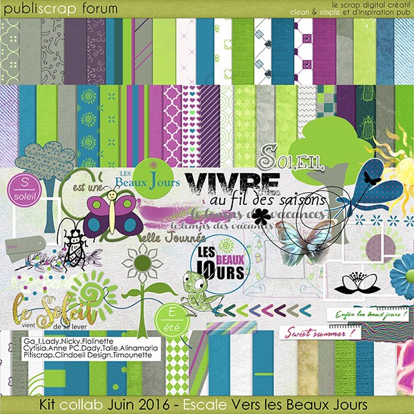 Kit Collab publiscrap escale vers les beaux jours Clin d'oeil design