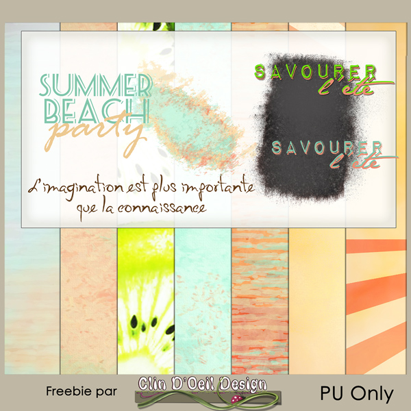 clin d'oeil design clindoeildesign Kit publiscrap freebie Escale ARTSY