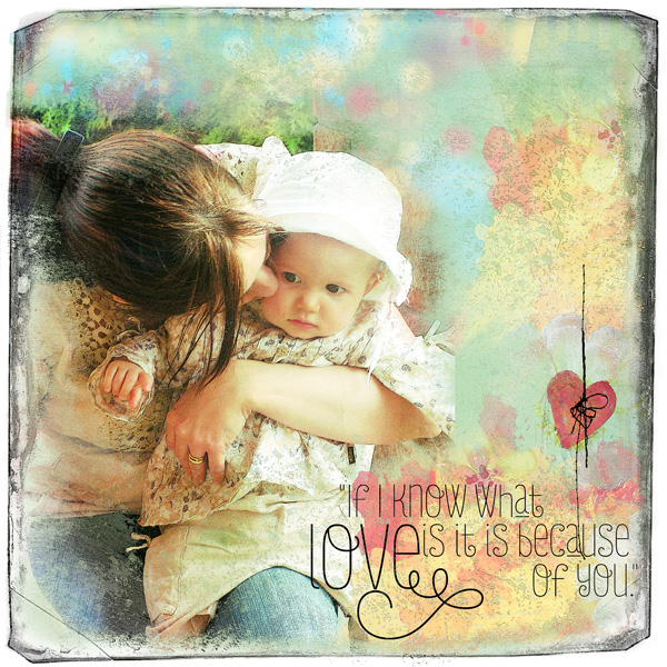 What is Love une page de scrap digital avec la Collection She de NBK design - Clin d'oeil design