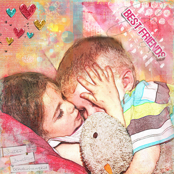 Best friends Qui a dit que frères et soeurs devaient se chamailler !? Ce n'est pas vrai du tout ! scrap digital