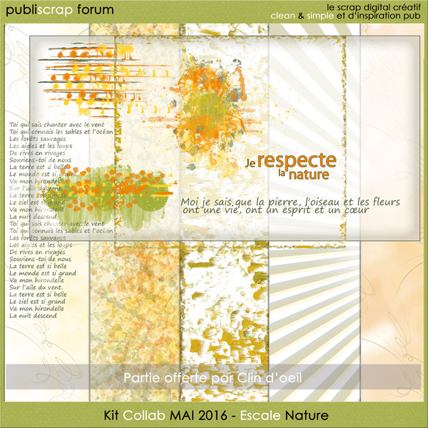 Kit Collab publiscrap Escale nature by Clin d'oeil design
