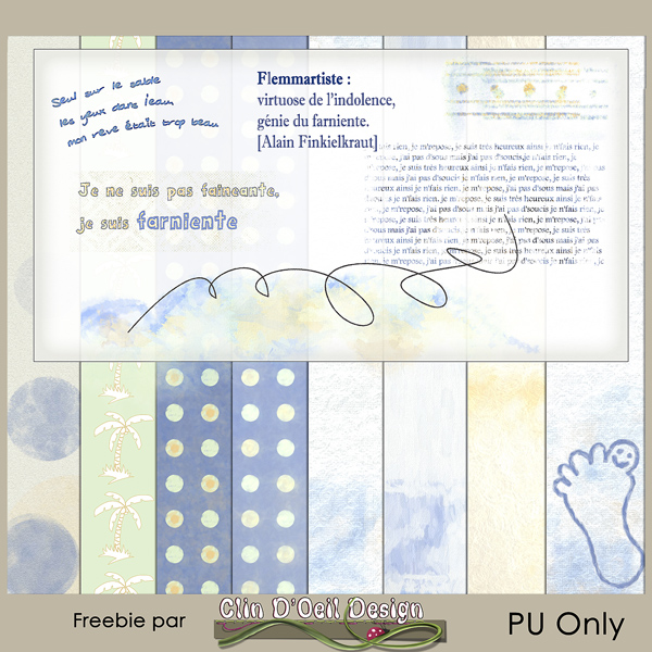Kit Freebie Escale FARNIENTE - clin d'oeil Design - Scrap digital