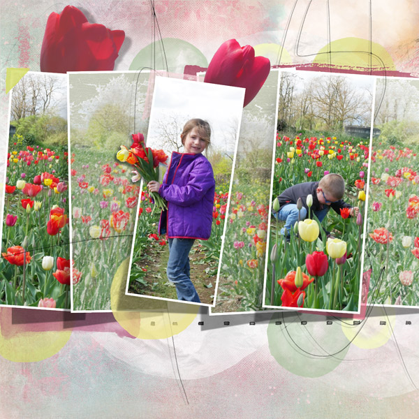 Les tulipes MAY Bundle by NBK design scrap templates double page