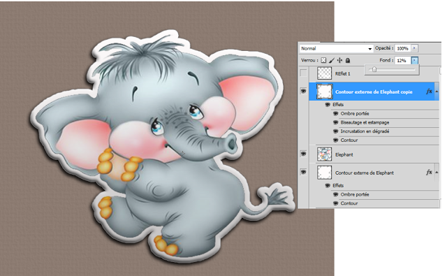 Tutorial créer des stickers, outil contours Photoshop scrap digital