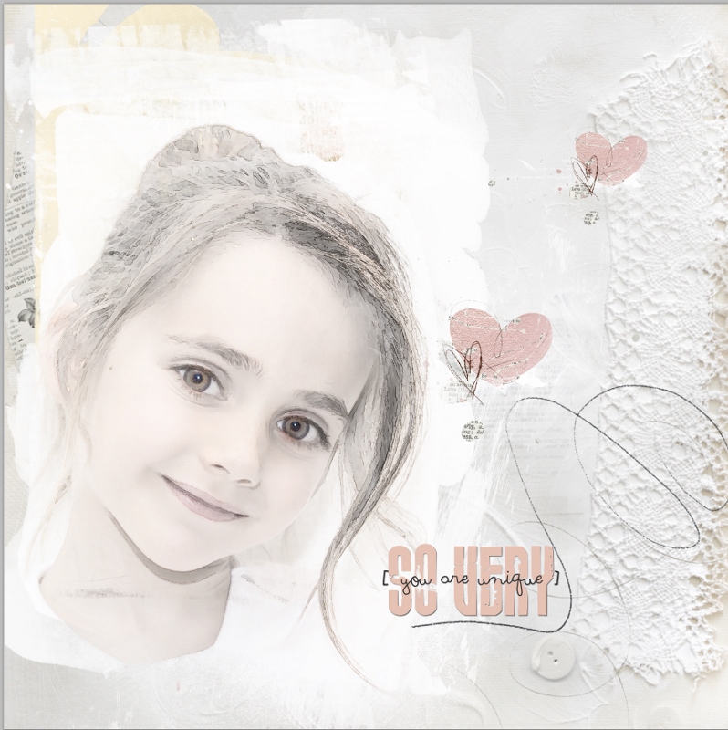 Page de scrap effet high key