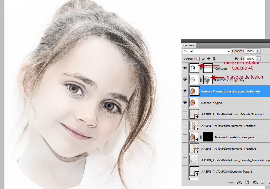 Page de scrap effet high key