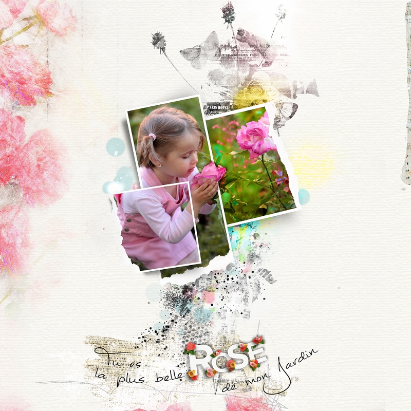 Mini'O rose bohème NBK Design a scrapbook page by Clin d'oeil design