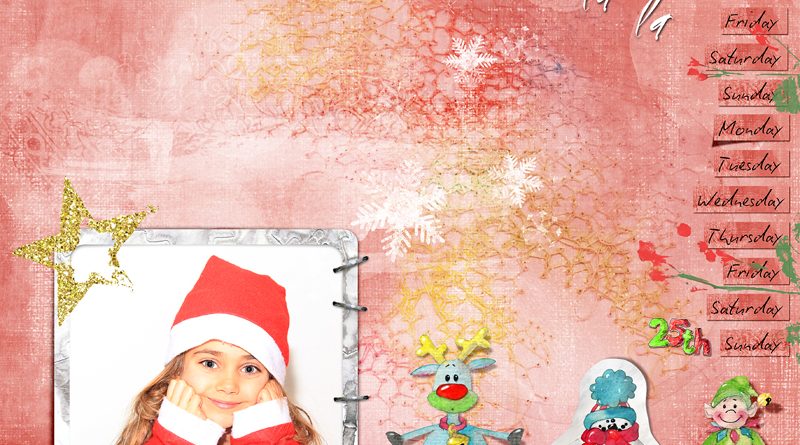 Attendre Noël Kit Jolly holiday Dawn Inskip - A scrapbookpage by Clin d'oeil Design