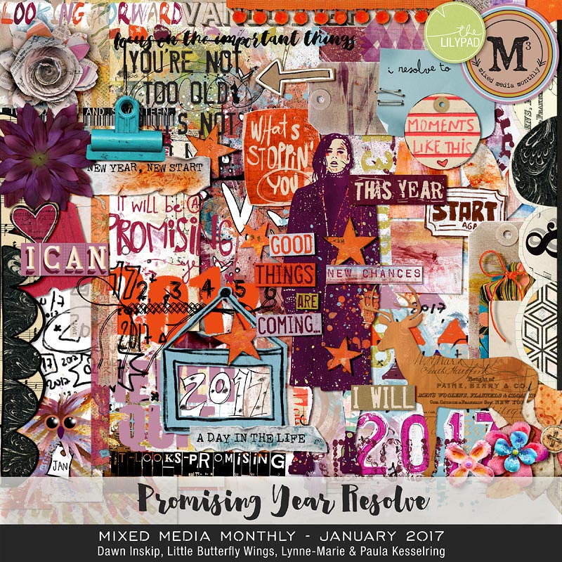 Monthly Mixed Media Janvier Dawn Inskip Clindoeildesign