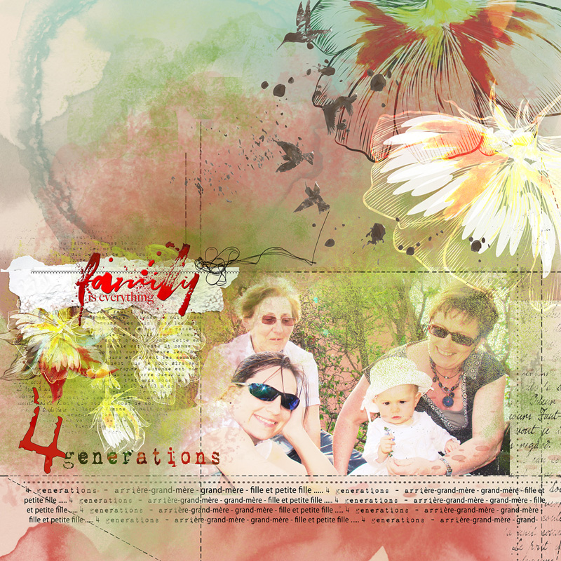 Clin d'oeil Design, Page famille, plusieurs générations Family Story - 4 générations - NBK Designs