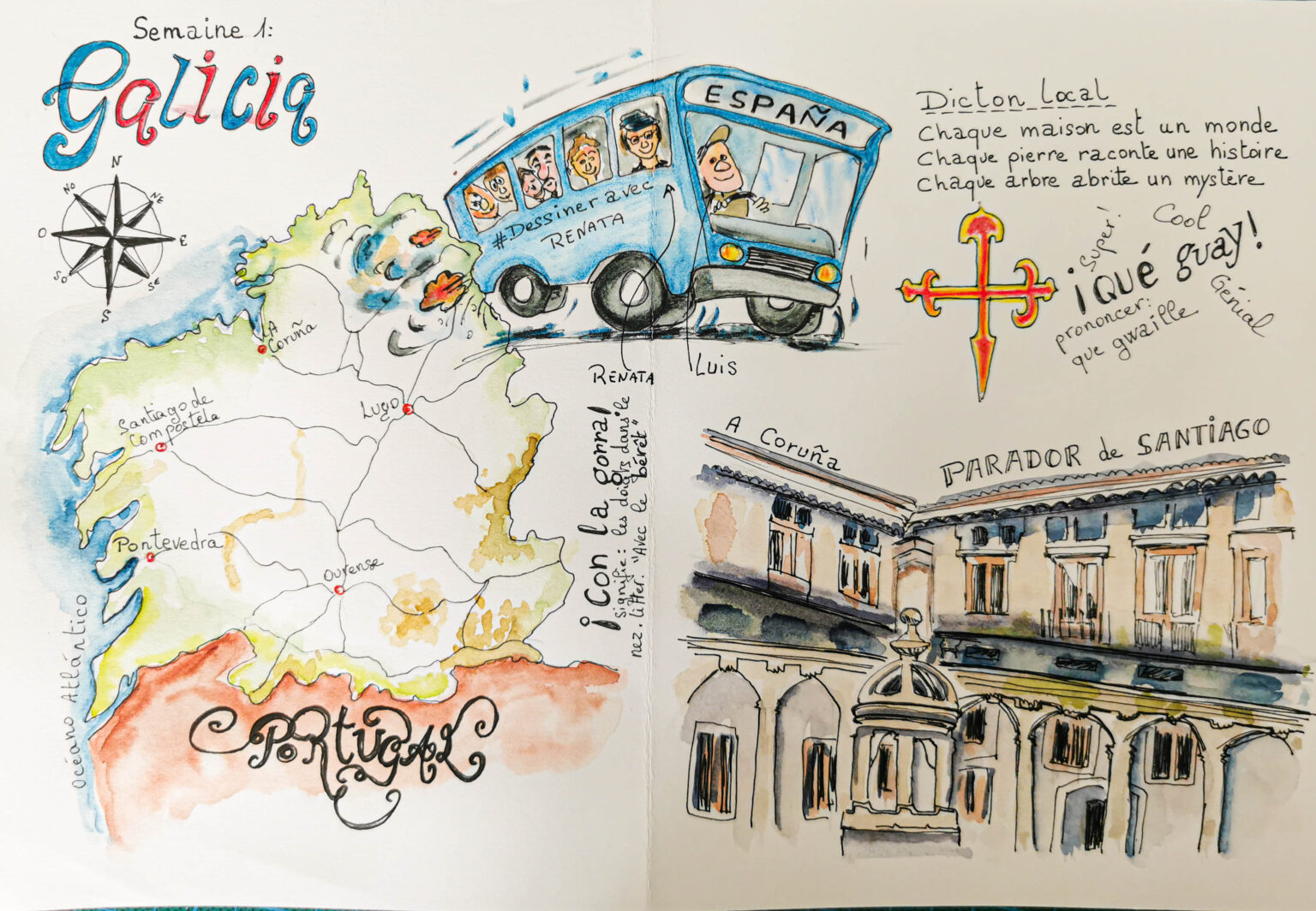 Page De Garde Carnet De Voyage Sketchbook Carnet grand voyage en Espagne - ClindoeilArtistic