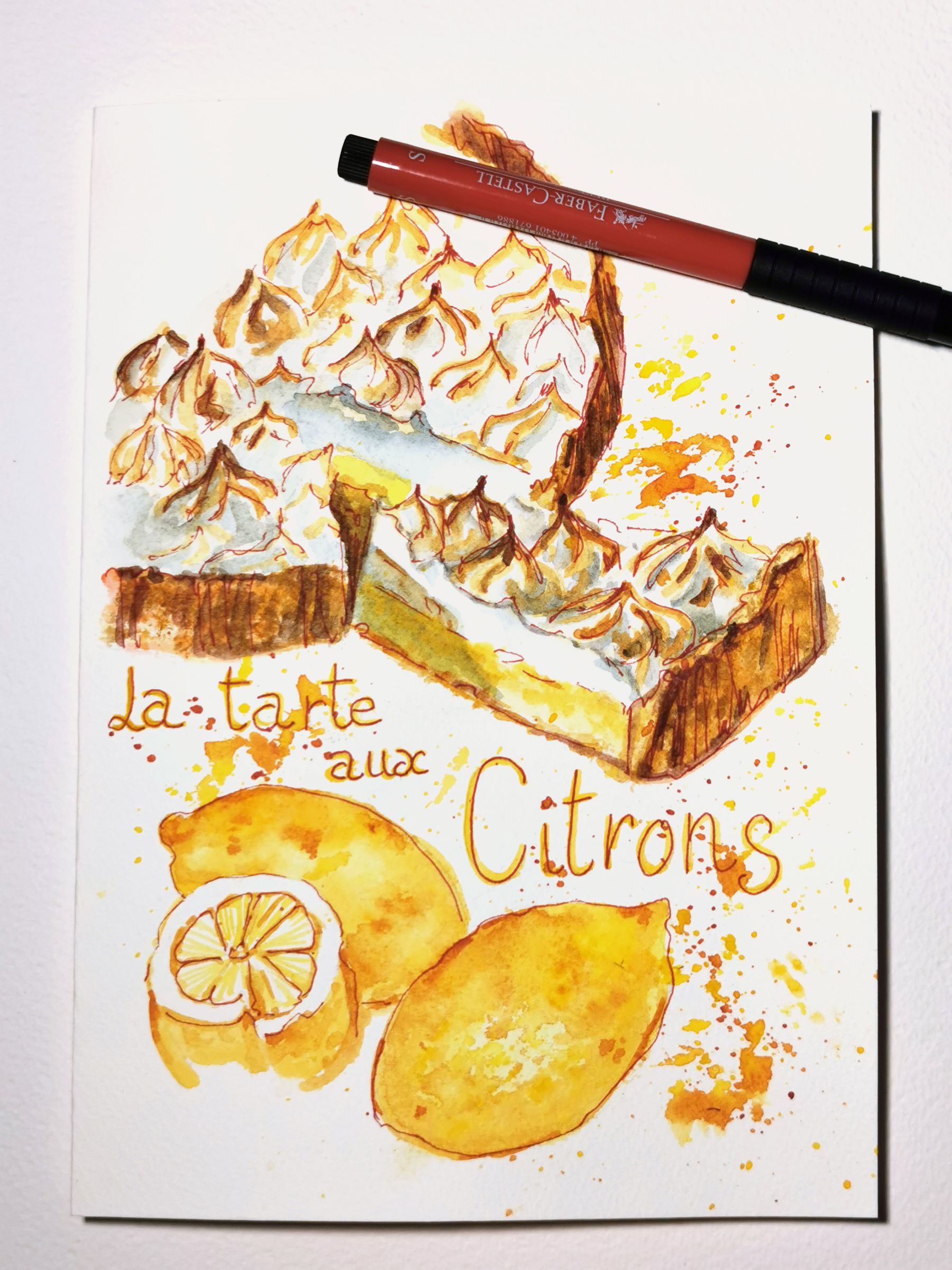 La tarte au citron - aquarelle