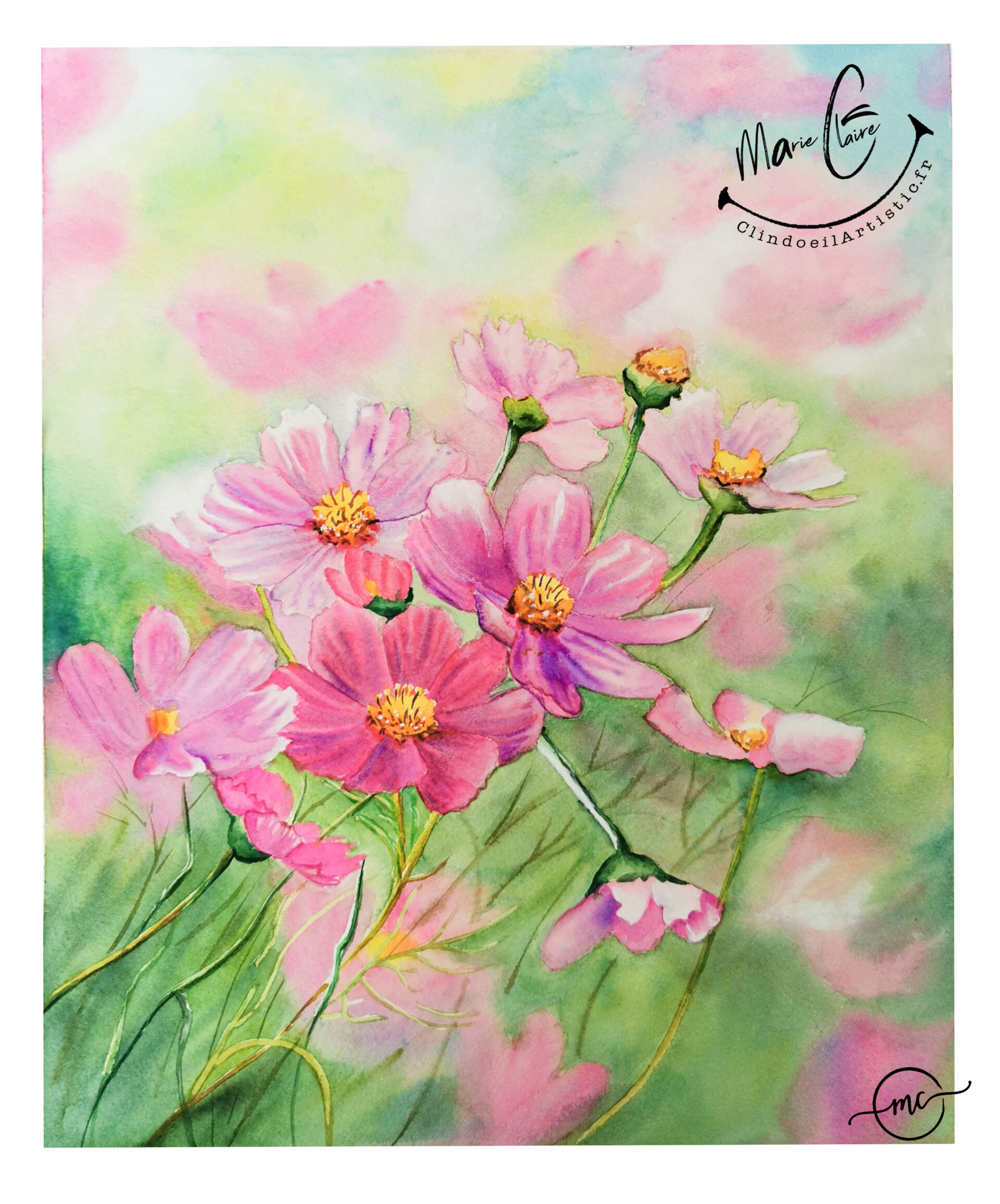 Aquarelle originale Clindoeilartistic