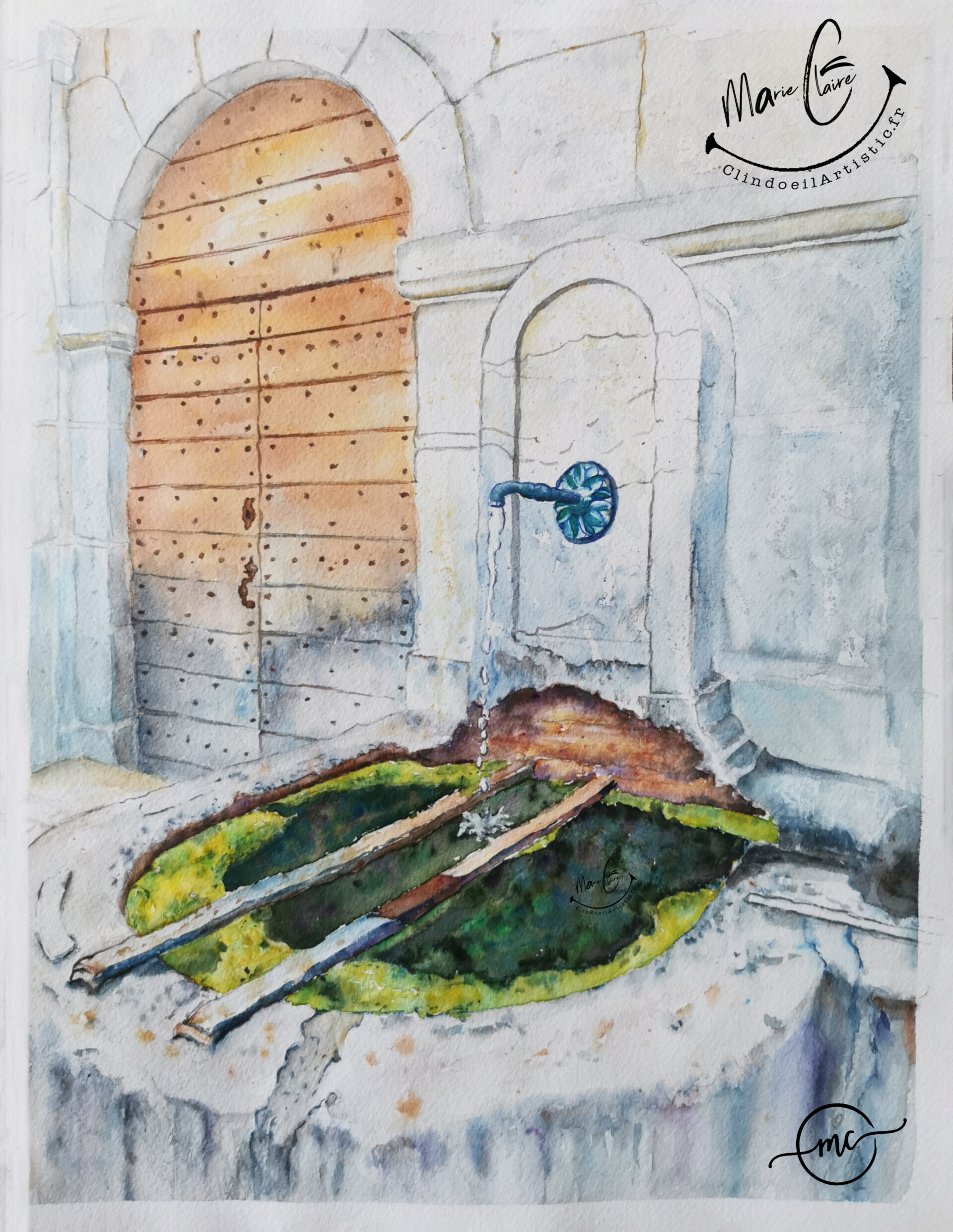 Aquarelle originale Clindoeilartistic