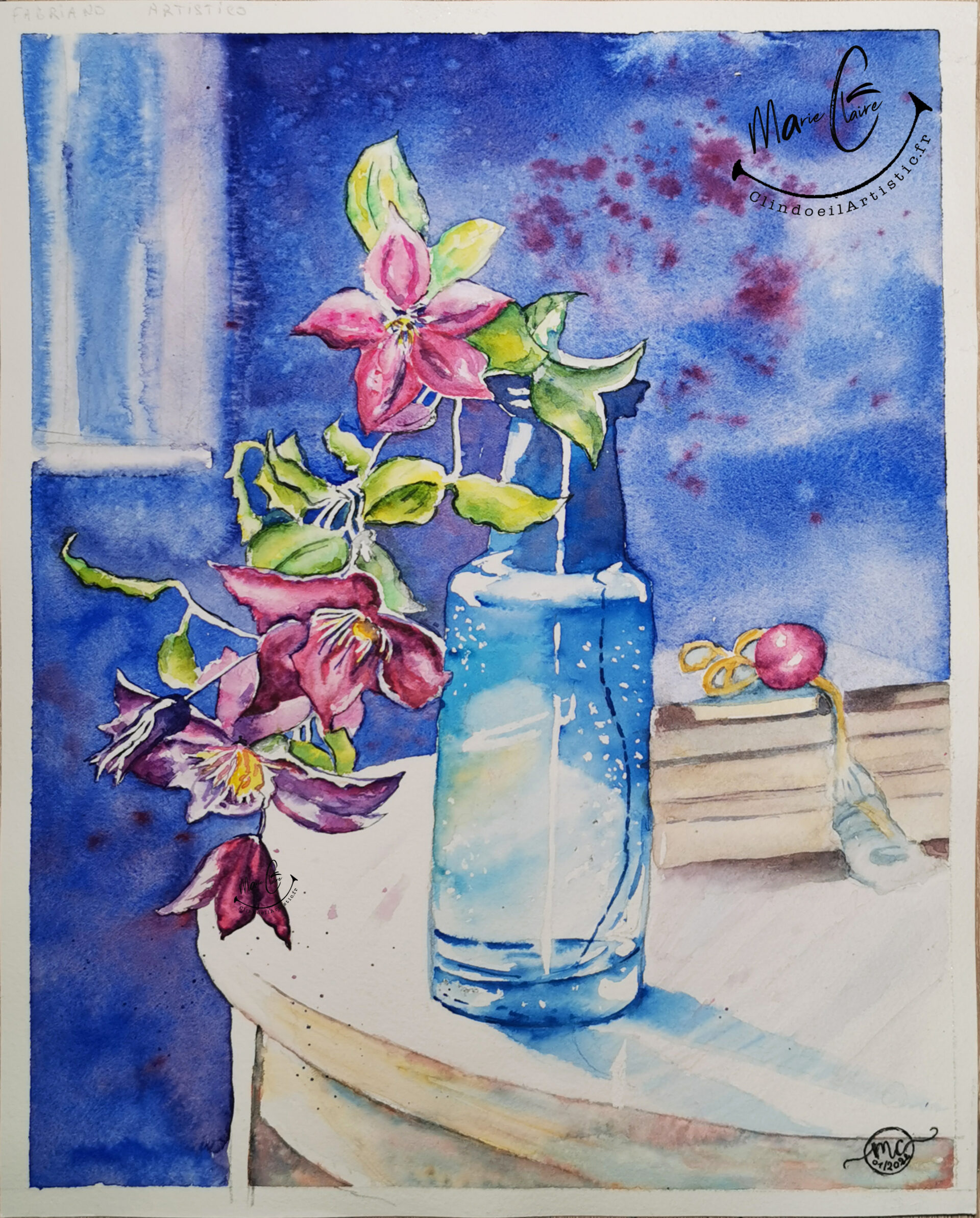 Aquarelle originale Clindoeilartistic