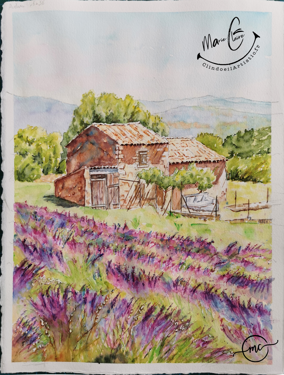 Aquarelle originale Clindoeilartistic